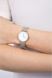 Daniel Wellington Petite Sterling White Dial Silver Mesh Bracelet Watch For Women - DW00100220 Authentic Buy Shop Now