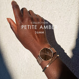 Daniel Wellington Petite Amber Brown Dial Rose Gold Mesh Strap Watch for Women - DW00100478 Authentic Buy Shop Now
