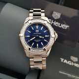 Tag Heuer Aquaracer Quartz Diamonds Blue Dial Silver Steel Strap Watch for Women - WAY131N.BA0748 Authentic Buy Shop Now