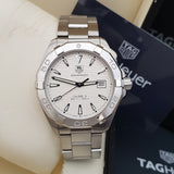 Tag Heuer Aquaracer Automatic White Dial Silver Steel Strap Watch for Men - WAY2111.BA0928 Authentic Buy Shop Now