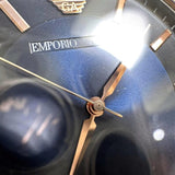 Emporio Armani Renato Analog Blue Dial Black Leather Strap Watch For Men - AR2506 Authentic Buy Shop Now