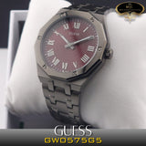 Guess Asset Quartz Red Dial Black Steel Strap Watch For Men - GW0575G5 Authentic Buy Shop Now