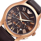 Emporio Armani Chronograph Brown Dial Brown Leather Strap Watch For Men - AR1701 Authentic Buy Shop Now