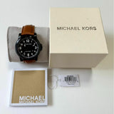 Michael Kors Paxton Analog Black Dial Brown Rubber Strap Watch For Men - MK8502 Authentic Buy Shop Now