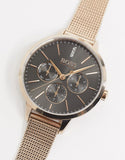Hugo Boss Symphony Grey Dial Gold Mesh Bracelet Watch for Women - 1502424 Authentic Buy Shop Now