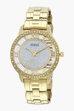Guess Analog Diamonds Silver Dial Gold Steel Strap Watch For Women - W1013l2 Authentic Buy Shop Now