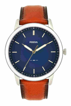 Fossil Minimalist Blue Dial Brown Leather Strap Watch for Men - FS5304 Authentic Buy Shop Now