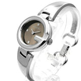 Gucci Guccissima Quartz Diamonds Brown Dial Silver Steel Strap Watch For Women - YA134503 Authentic Buy Shop Now