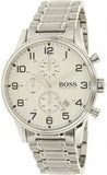 Hugo Boss Aeroliner Chronograph White Dial Silver Steel Strap Watch for Men - 1513182 Authentic Buy Shop Now