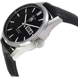 Tag Heuer Carrera Automatic Black Dial Black Leather Strap Watch for Men - WAR201A.FC6266 Authentic Buy Shop Now