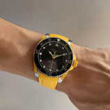 Gucci Dive Black Dial Yellow Rubber Strap Watch For Men - YA136319 Authentic Buy Shop Now