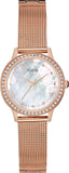 Guess Chelsea Mother of Pearl White Dial Rose Gold Mesh Strap Watch For Women - W0647L2 Authentic Buy Shop Now