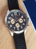 Tommy Hilfiger Sport Chronograph Black Dial Black Leather Strap Watch for Men - 1791050 Authentic Buy Shop Now