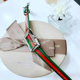 Gucci G Frame Quartz Green & Red Mother of Pearl Dial Multicolor Leather Strap Watch For Women - YA147408 Authentic Buy Shop Now