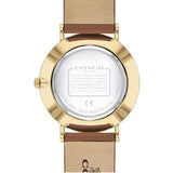 Coach Perry Analog Gold Dial Brown Leather Strap Watch for Women - 14503331-C Authentic Buy Shop Now