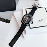 Gucci Dive Feline Black Dial Black Rubber Strap Watch For Men - YA136320 Authentic Buy Shop Now