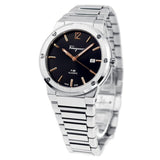 Salvatore Ferragamo F-80 Classic Black Dial Silver Steel Strap Watch for Men - SFDT02423 Authentic Buy Shop Now