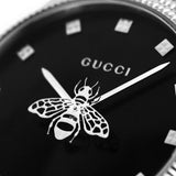 Gucci G Timeless Quartz Black Dial Silver Steel Strap Watch For Women - YA1265020 Authentic Buy Shop Now
