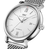 IWC Portofino Automatic White Dial Silver Mesh Bracelet Watch for Men - IW356505 Authentic Buy Shop Now
