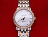 Omega De Ville Prestige Quartz Diamonds Mother of Pearl Dial Two Tone Steel Strap Watch for Women - 424.25.27.60.55.001 Authentic Buy Shop Now