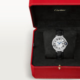 Cartier Ballon Bleu De Cartier Silver Dial Black Leather Strap Watch for Women - WSBB0030 Authentic Buy Shop Now