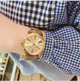 Michael Kors Hartman Quartz Gold Dial Gold Steel Strap Watch For Women - MK3490 Authentic Buy Shop Now