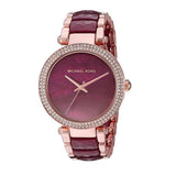 Michael Kors Parker Maroon Dial Two Tone Steel Strap Watch for Women - MK6412 Authentic Buy Shop Now