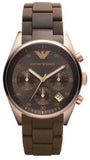 Emporio Armani Sportivo Chronograph Brown Dial Brown Silicone Strap Watch For Men - AR5891 Authentic Buy Shop Now