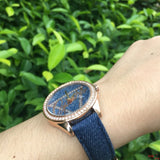 Guess Little Flirt Quartz Blue Dial Blue Leather Strap Watch For Women - W0456L6 Authentic Buy Shop Now