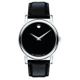 Movado Museum Black Dial Black Leather Strap Watch For Women - 2100004 Authentic Buy Shop Now