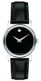 Movado Museum Black Dial Black Leather Strap Watch For Men - 2100002 Authentic Buy Shop Now