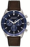 Movado Heritage 29mm Chronograph Blue Dial Brown Leather Strap Watch For Men - 3650061 Authentic Buy Shop Now