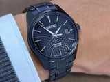Seiko Presage Sharp Edged Series Black Dial Black Steel Strap Watch For Men - SPB229J1 Authentic Buy Shop Now