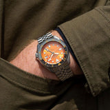 Seiko 5 Sports GMT Automatic Orange Dial Silver Steel Strap Watch For Men - SSK005K1 Authentic Buy Shop Now