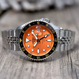 Seiko 5 Sports GMT Automatic Orange Dial Silver Steel Strap Watch For Men - SSK005K1 Authentic Buy Shop Now