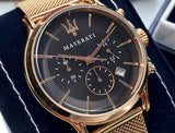 Maserati Epoca Black Dial Gold Mesh Bracelet Watch For Men - R8873618005 Authentic Buy Shop Now