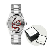 Gucci G Timeless Silver Dial Silver Steel Strap Watch For Women - YA1264076 Authentic Buy Shop Now