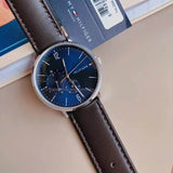 Tommy Hilfiger Cooper Blue Dial Brown Leather Strap Watch for Men - 1791508 Authentic Buy Shop Now