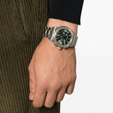 Salvatore Ferragamo 1927 Chrono Green Dial Silver Steel Strap Watch for Men - SFKZ00423 Authentic Buy Shop Now