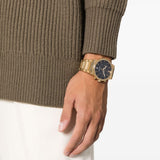 Salvatore Ferragamo Sapphire Chrono Black Dial Gold Steel Strap Watch for Men - SFME01323 Authentic Buy Shop Now