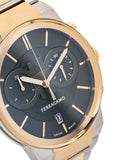 Salvatore Ferragamo Sapphire Chrono Green Dial Two Tone Steel Strap Watch for Men - SFME01223 Authentic Buy Shop Now