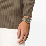 Salvatore Ferragamo Sapphire Chrono Green Dial Two Tone Steel Strap Watch for Men - SFME01223 Authentic Buy Shop Now