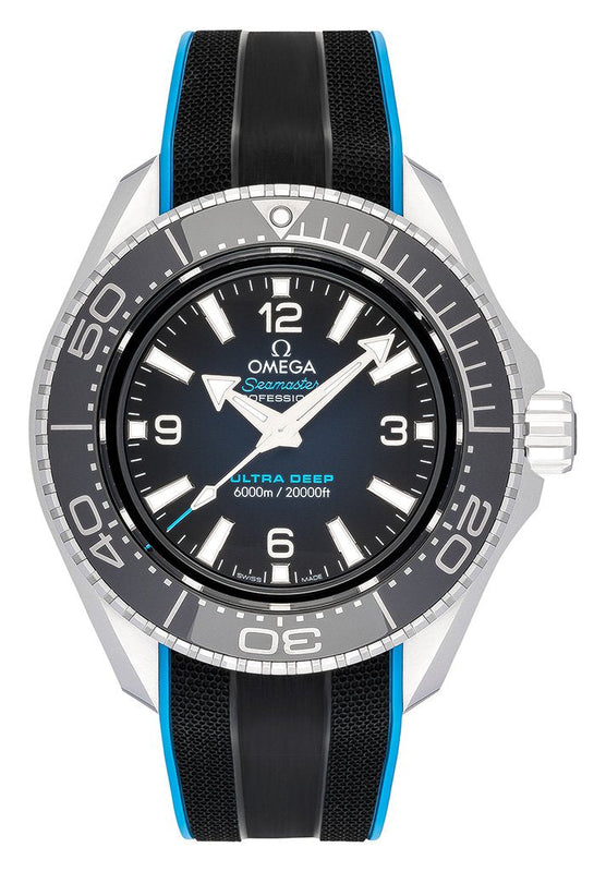 Omega Planet Ocean 6000M Co Axial Master Chronometer 45.5mm Blue Dial Black Rubber Strap Watch for Men - 21532462103001 Authentic Buy Shop Now
