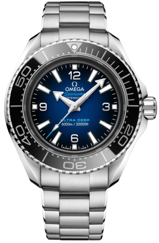 Omega Seamaster Planet Ocean 6000M Co Axial Master Chronometer Blue Dial Silver Steel Strap Watch for Men - 21530462103001 Authentic Buy Shop Now