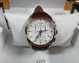 Tissot Couturier Chronograph White Dial Brown Leather Strap Watch For Men - T035.617.16.031.00 Authentic Buy Shop Now