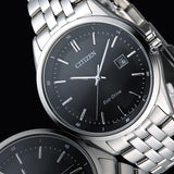 Citizen Eco Drive Black Dial Silver Steel Strap Watch For Men - BM7250-56E Authentic Buy Shop Now