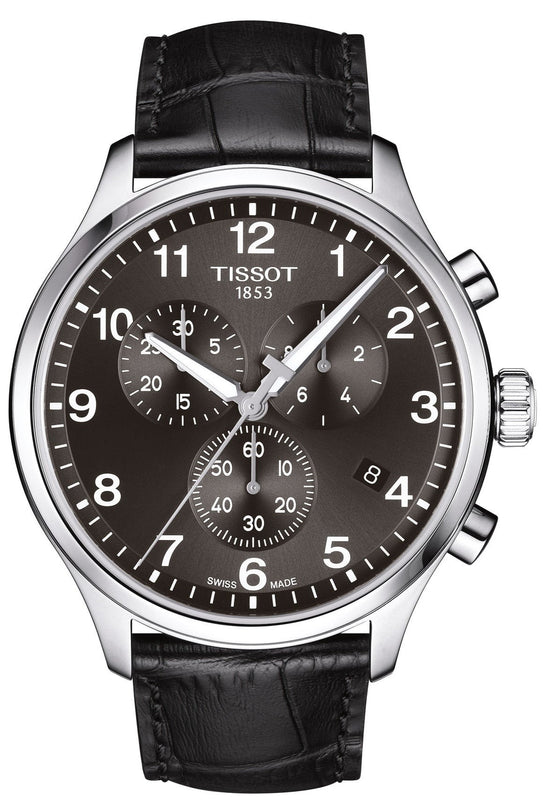 Tissot Chrono XL Vintage Quartz Black Dial Black Leather Strap Watch For Men - T116.617.16.062.00 Authentic Buy Shop Now