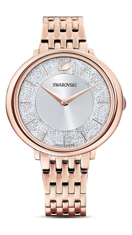 Swarovski Crystalline Chic Analog Silver Dial Rose Gold Steel Strap Watch for Women - 5544590 Authentic Buy Shop Now