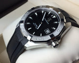 Tag Heuer Aquaracer Automatic Caliber 5 Black Dial Black Rubber Strap Watch for Men - WAY2110.FT8021 Authentic Buy Shop Now