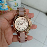 Michael Kors Blair Chronograph Rose Gold Dial Two Tone Steel Strap Watch for Women - MK5943 Authentic Buy Shop Now